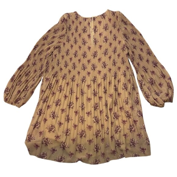 Wilfred Daydreamer Mini Dress Size M Sandy Beige/Burgundy Floral Print - Picture 3 of 8